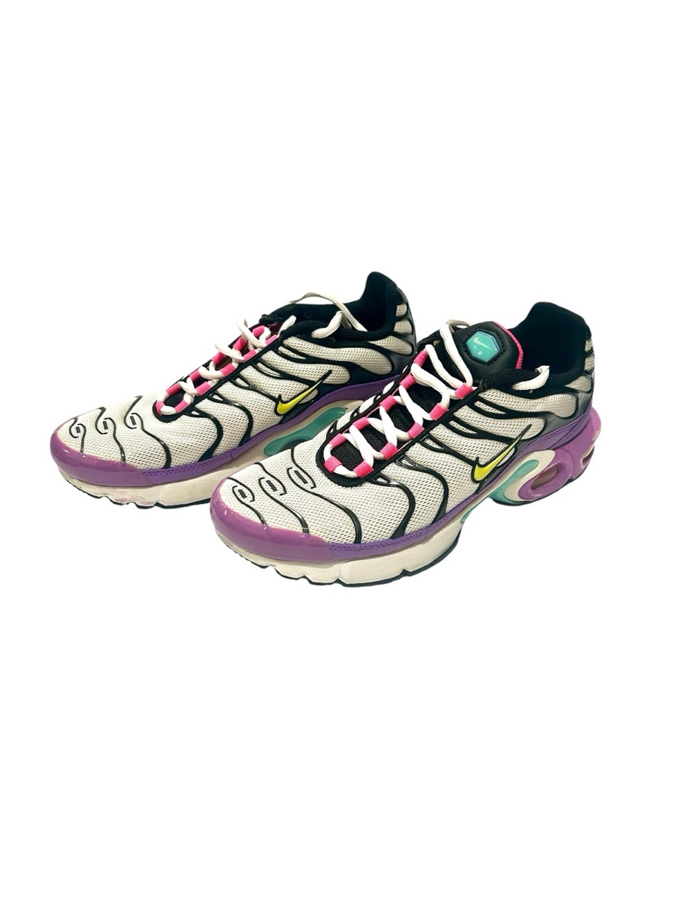 Nike Air Max Plus White, Purple & Pink Sneakers 6.5 Y, 8 women’s